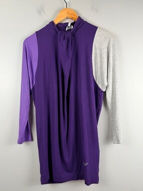 New Armani Junior purple grey long sleeve girl dress size 12 A